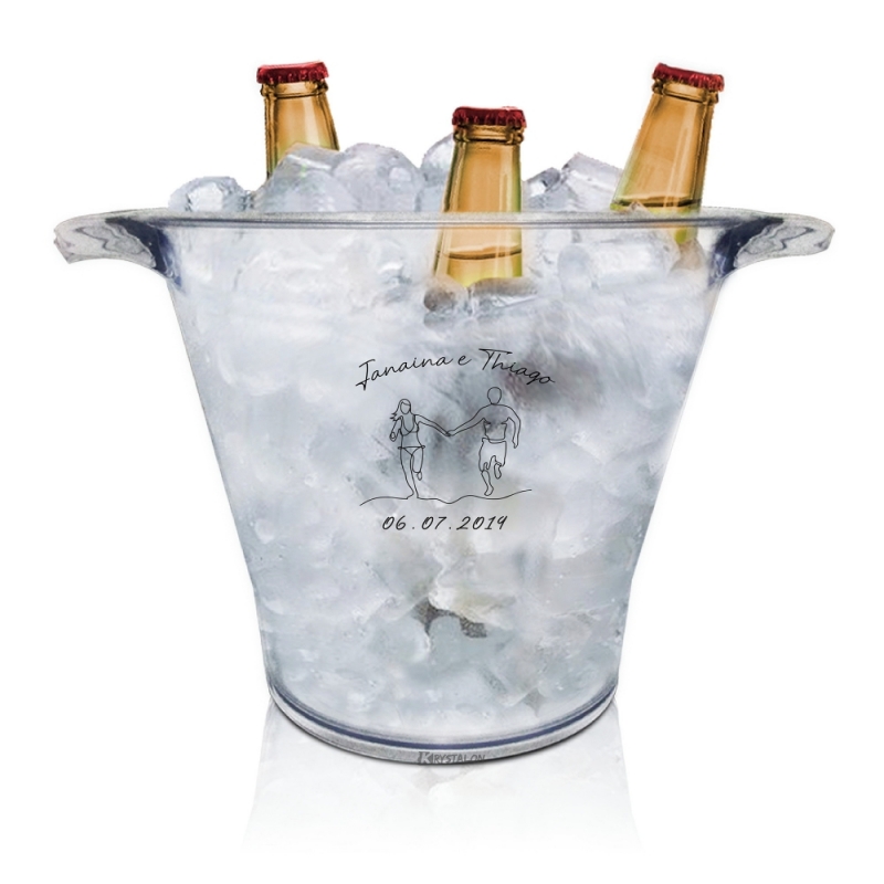 Balde de Gelo Acrílico Transparente Orçamento Sooretama - Balde de Gelo para Champagne Acrílico