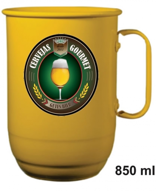 Caneca Chopp Alumínio Personalizada Onde Tem Santa Isabel - Caneca Chopp Personalizada Alumínio