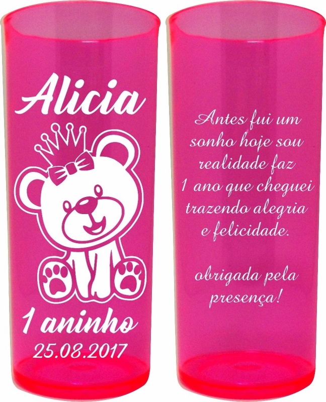 Comprar Copos de Acrílico Personalizados para Festa Infantil Mogi das Cruzes - Copos de Acrílico Personalizado para Festa