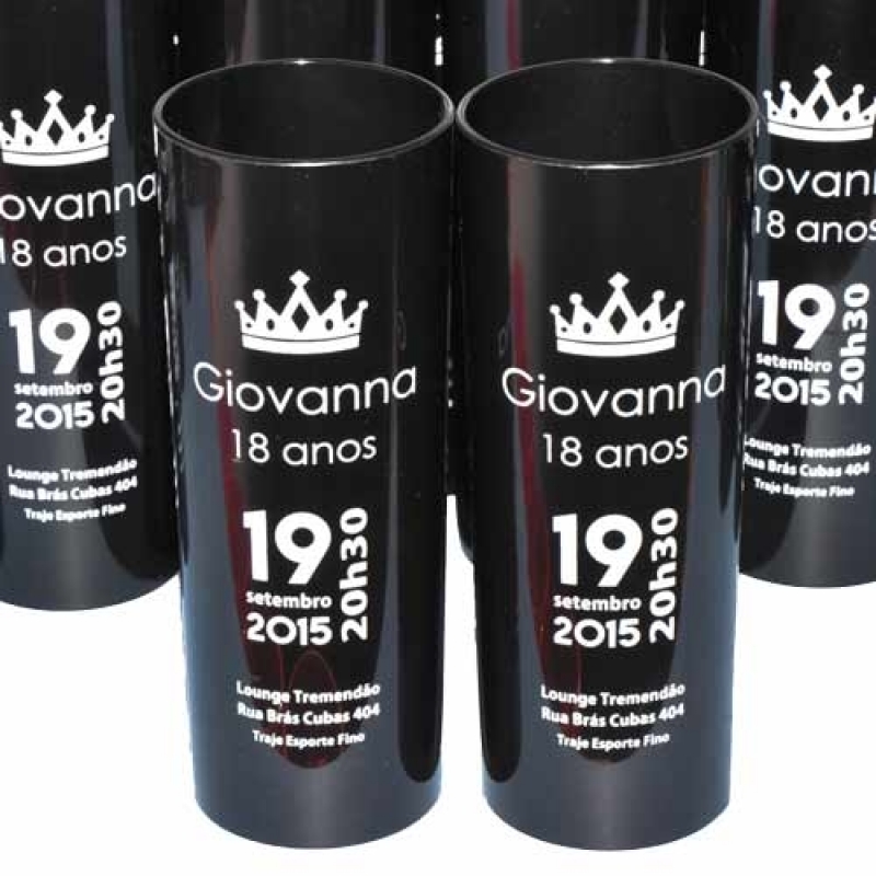 Copo Acrílico Personalizado Aniversário Juquitiba - Copos Acrilico Long Drink Personalizado