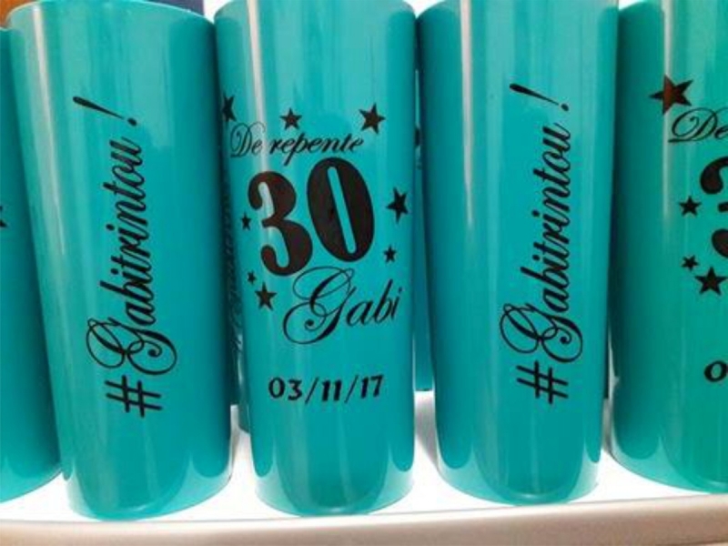 Copo Long Drinks Azul Personalizados Marataízes - Copos Long Drink Personalizado Casamento