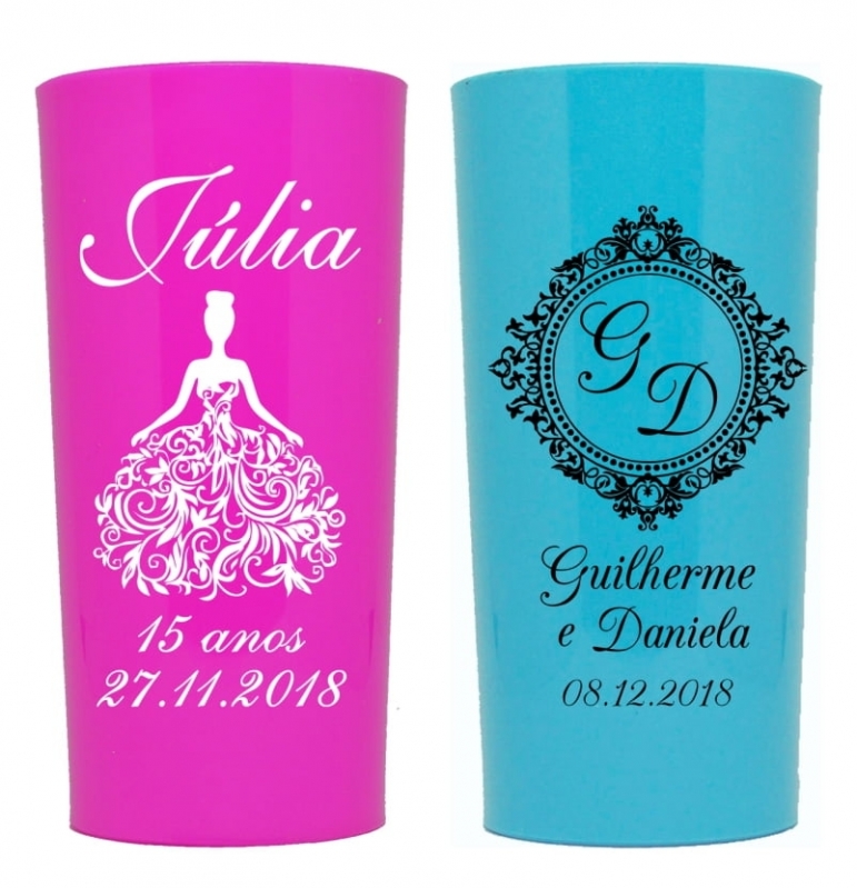 Copo Personalizados de Festa de 15 Anos Jabaquara - Copos de Acrílico Personalizados para Festa Infantil