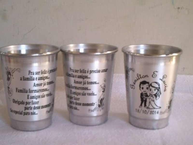 Copos Alumínio Personalizada Brindes Gravataí - Copos de Alumínio Personalizado 200ml