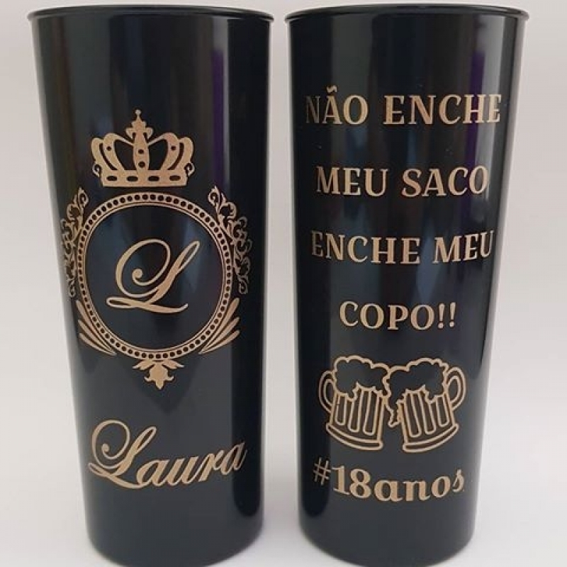 Copos Long Drink Acrílico Personalizados Cruzaltense - Copos Acrilico Long Drink Neon