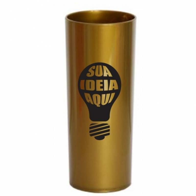 Copos Long Drink Dourado Personalizado  Fazenda Morumbi - Copo Long Drink Personalizado