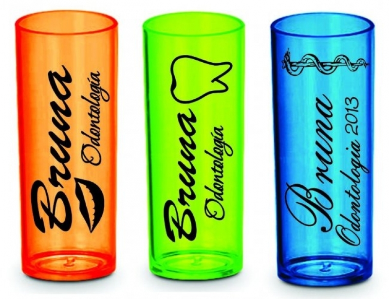 Copos Long Drink Neons Personalizados Bocaiúva - Copos Long Drinks Azuis Personalizados