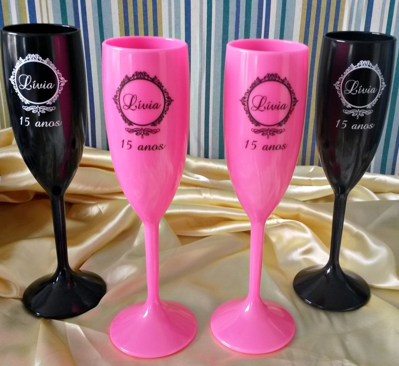 Distribuidor de Taças Personalizadas Casamento Vila Mazzei - Taças de Acrílico Personalizadas