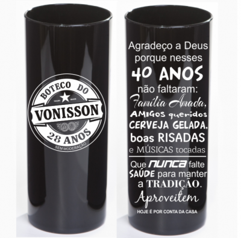 Encomendar Copos Long Drink Preto Cidade Dutra - Caneca Long Drink