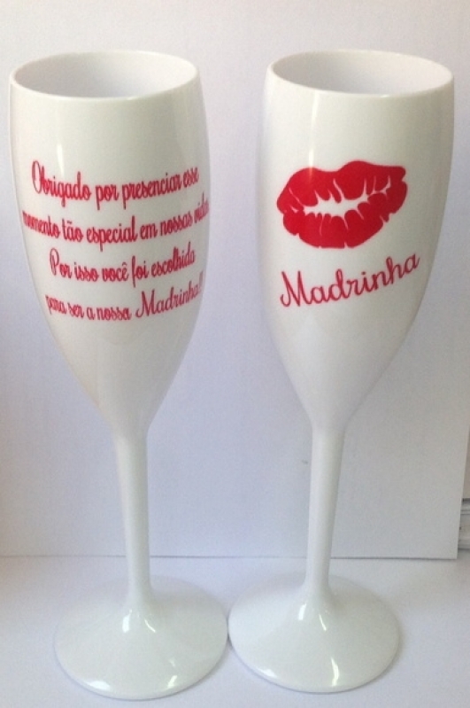 Taça de Acrílico para Casamento Alto da Boa Vista - Taças de Vinho em Acrílico Personalizadas