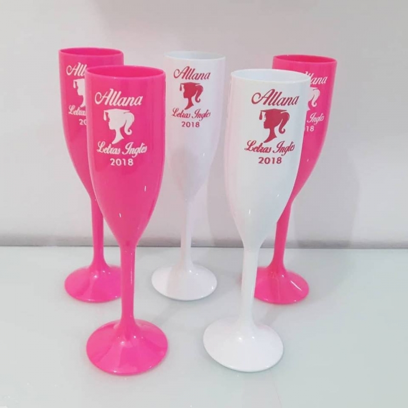 Taças de Acrilico Personalizadas para Aniversário Preços Capitólio - Taças de Acrílico para Champagne