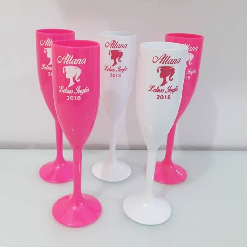 Taças de Acrilico Personalizadas para Aniversário Preços Aclimação - Taças de Acrílico para Champagne