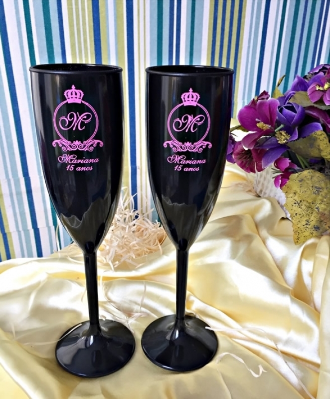 Taças de Acrilico Personalizadas para Aniversário Vila Carrão - Taças de Acrílico para Champagne