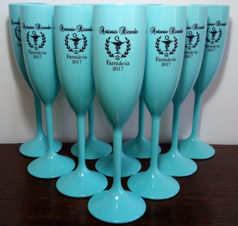 Taças de Acrilico Personalizadas para Formatura Preços Viamão - Taças de Acrílico para Champagne