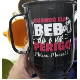 copos alumínio azul personalizada Caparaó