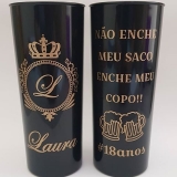distribuidor de copos personalizados para festa de 18 anos Bento Gonçalves 